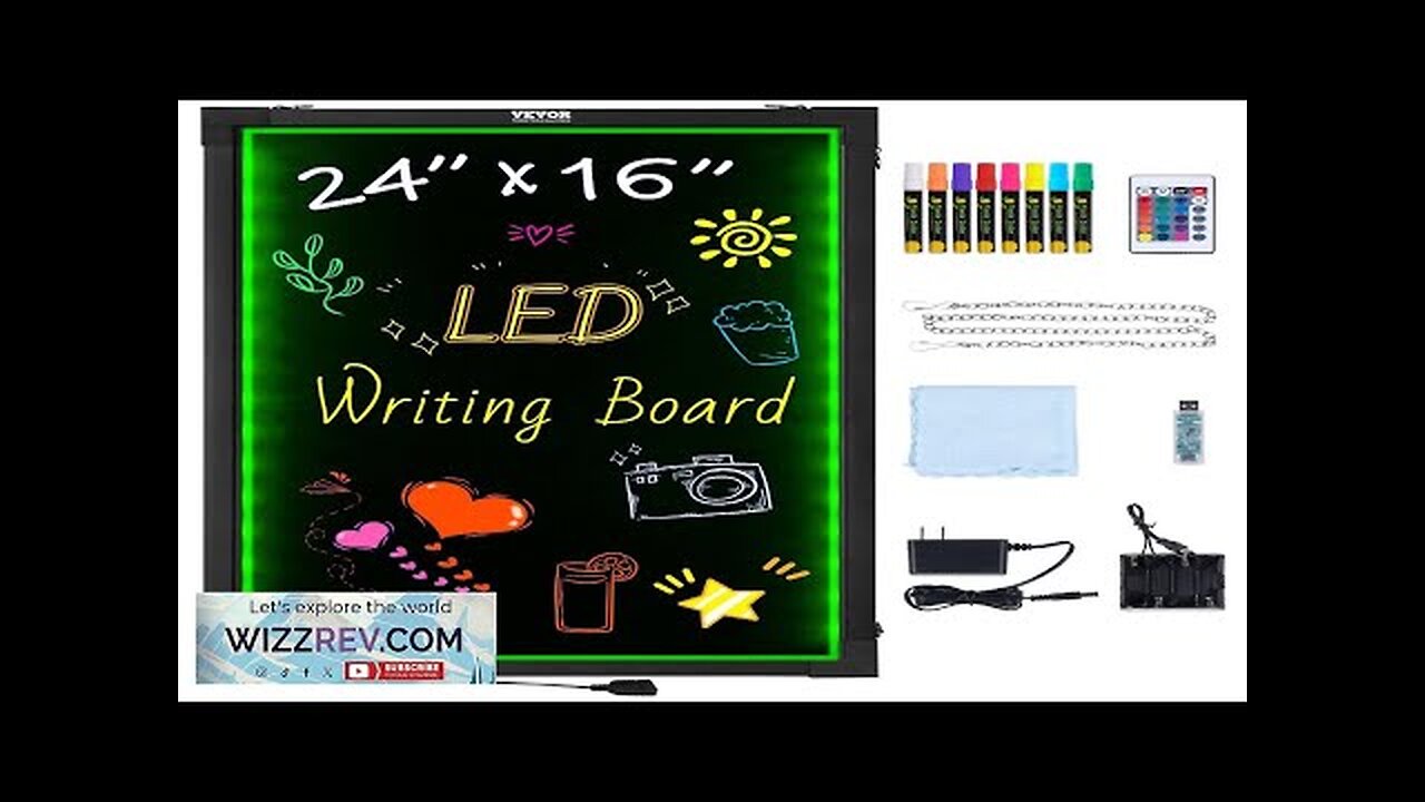 VEVOR LED Message Writing Board 24"x16" Illuminated Erasable Lighted Chalkboard Neon Review