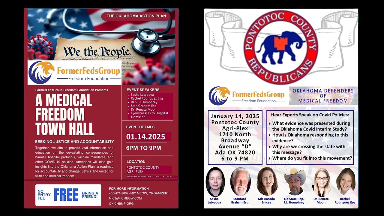 "Medical Freedom Town Hall" in Ada, OK