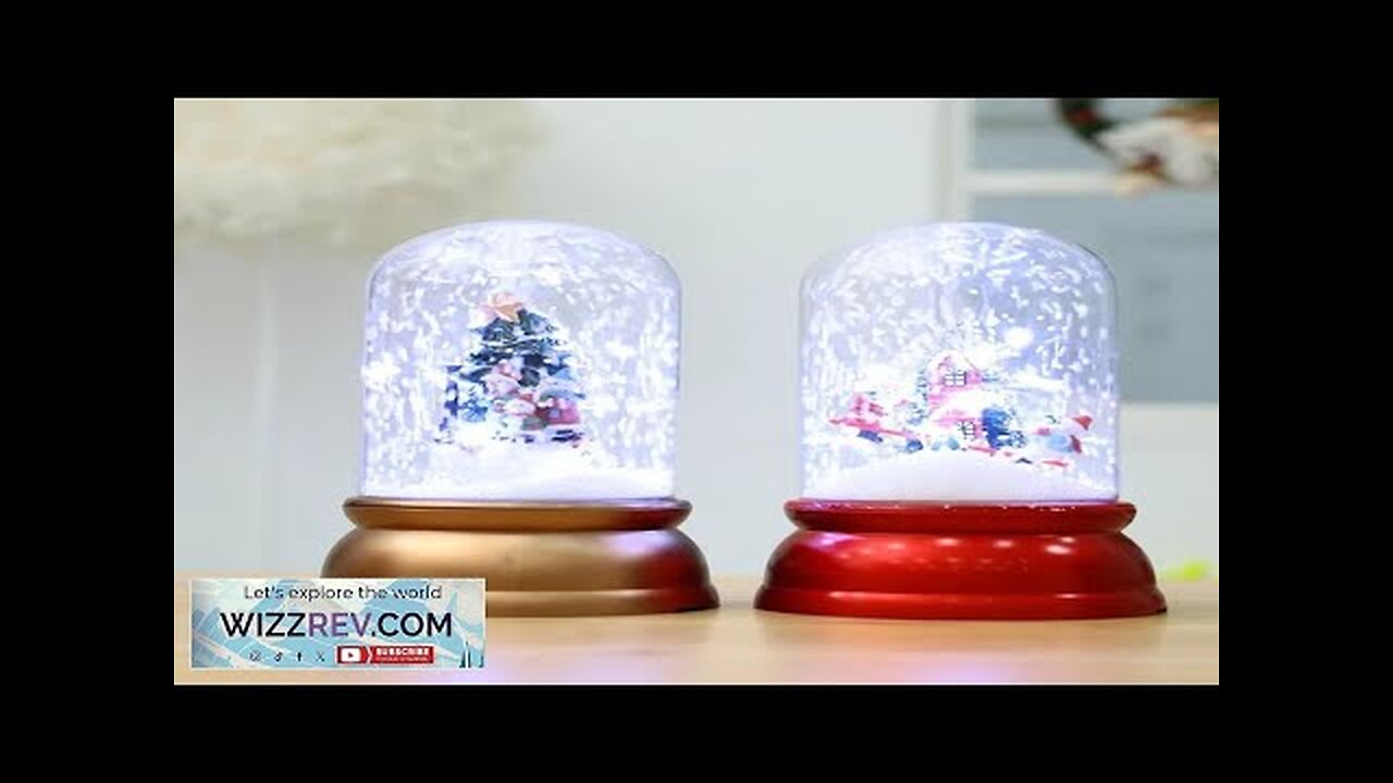 New Christmas Ornaments Creative Mini Santa Claus Floating Snow Pendulum Lights Holiday Review