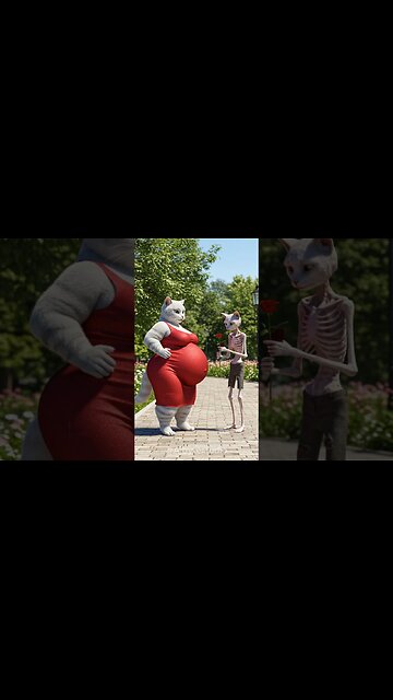 Fat Cat and Skinny Cat story 😍