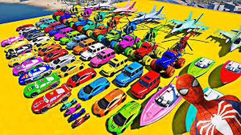 “GTA V Mod: Spider-Man’s Epic Stunt Car Race Challenge”#SuperheroRacing