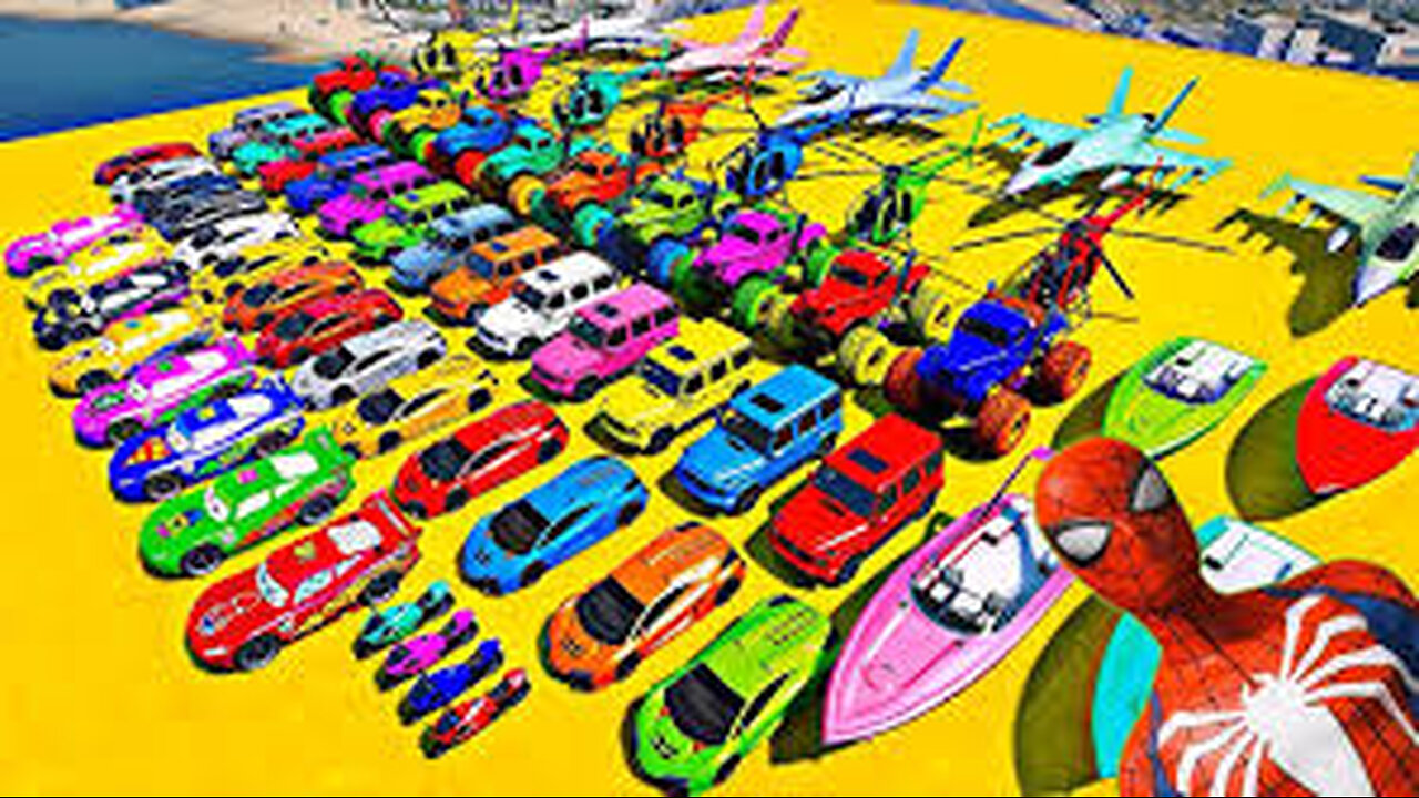 “GTA V Mod: Spider-Man’s Epic Stunt Car Race Challenge”#SuperheroRacing