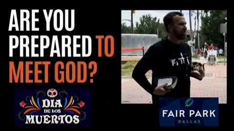"Prepared to meet God?" by ‎⁨Brother John on "Day of Dead" at ‎⁨Dallas Trinity FC game at Fair Park