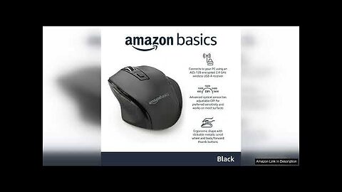 Amazon Basics Ergonomic 2.4 GHz Wireless Optical Mouse, DPI adjustable, Compatible Review