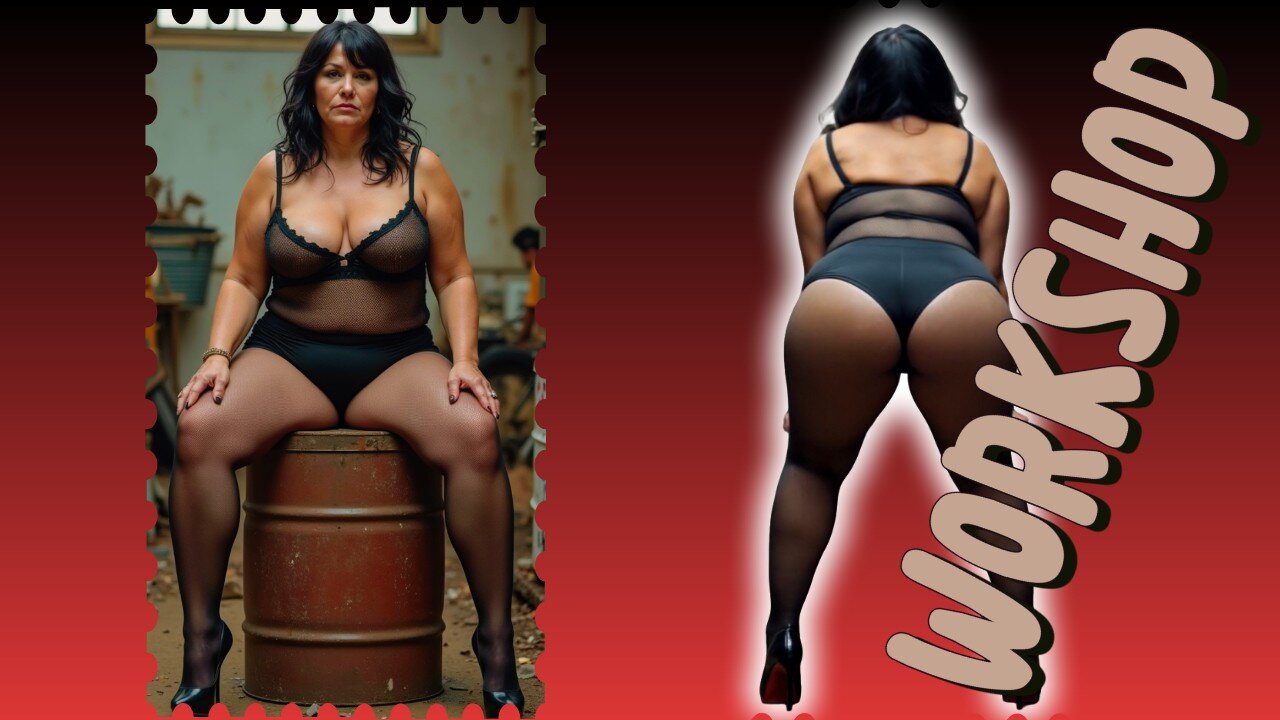 Plus Size Hot Mature Woman in Workshop