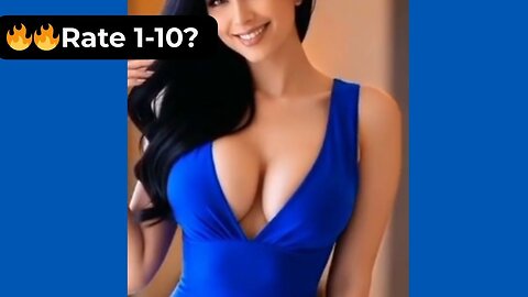 🔥 Rate Her Chest in This Sexy Blue Dress 1-10? 😍 Supermodel 4K