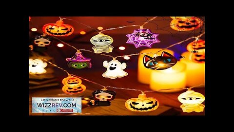 2024 Halloween Party Led String Lights Pumpkin Ghost Spider Web Hanging Lamp Review