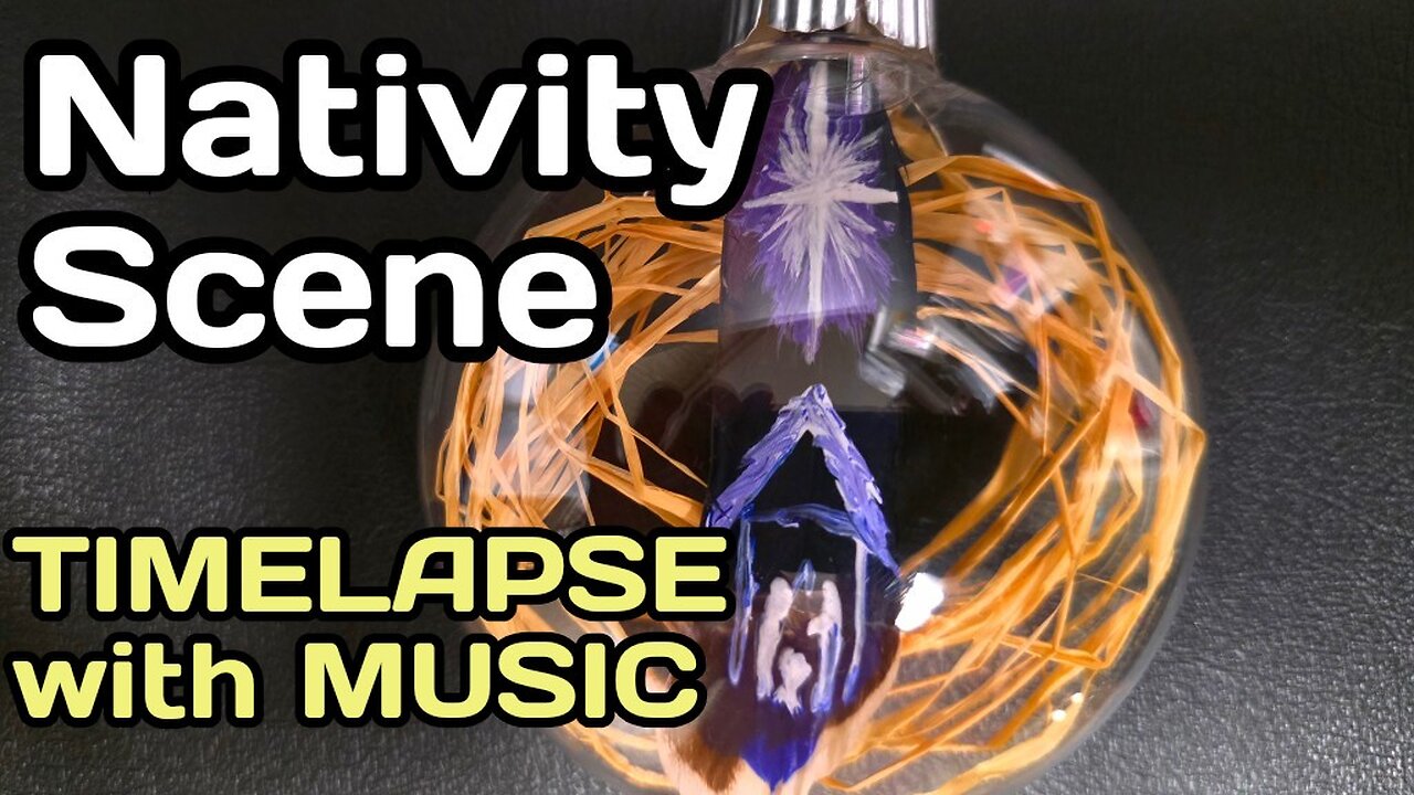 Creche (Nativity Scene) Christmas Feather Painting Art Ornaments {Timelapse with Music}