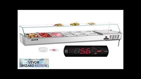 VEVOR Refrigerated Condiment Prep Station 60-Inch 16.8Qt Sandwich Prep Table w/ 4 Review