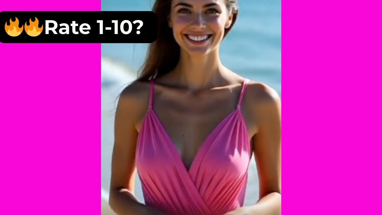 🔥 Rate Her Body in This Hot Pink Beach Dress 1-10? 😍 Supermodel 4K