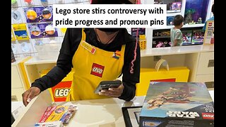 Lego store employee with pride progress and pronoun pin sparks controversy