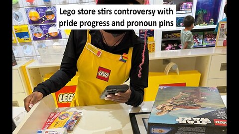 Lego store employee with pride progress and pronoun pin sparks controversy