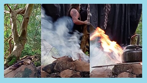 03, pitching , fire winter , stealth camping hammock