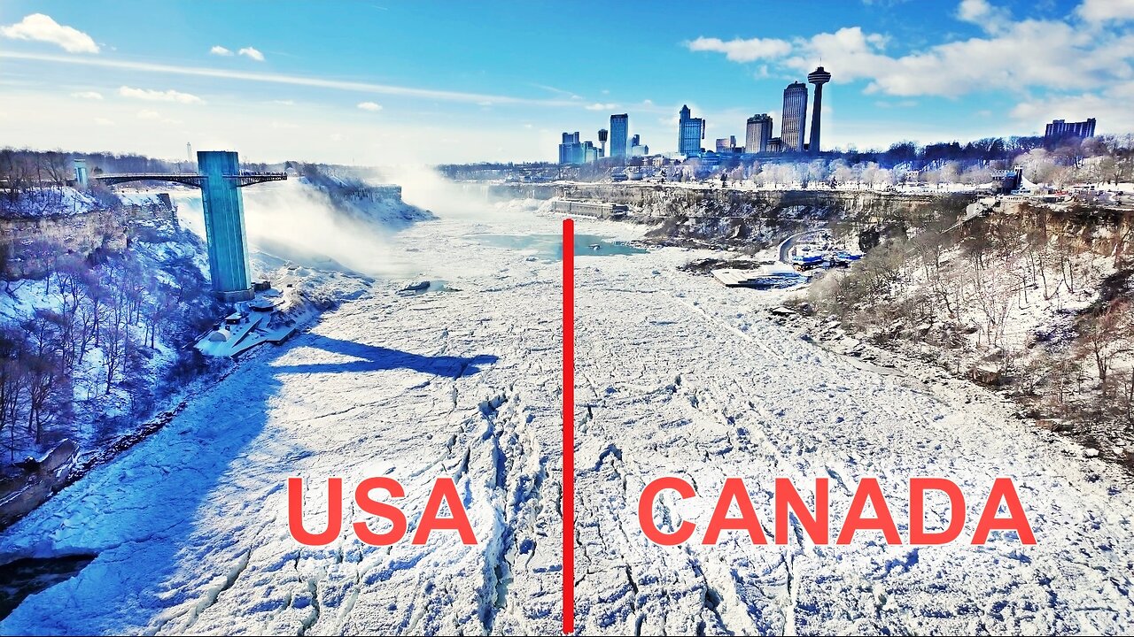 Walking across USA Canada Border on Foot in Niagara Falls on foot 2025