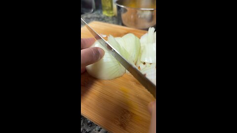 Chopping onion with real sound ASMR