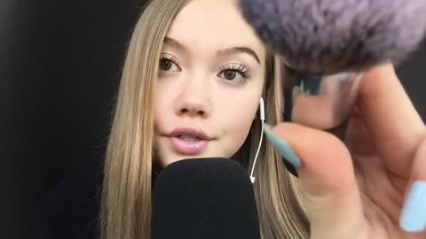 ASMR_ MIC BRUSHING WITH GUM CHEWING