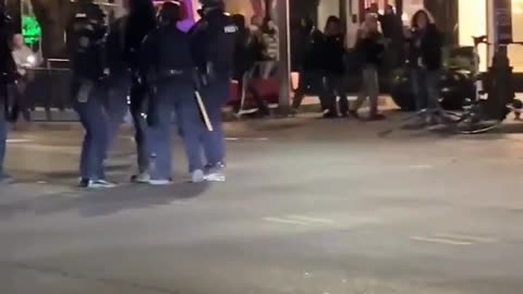 Police take down scumbags blocking the street in Austin, Texas.