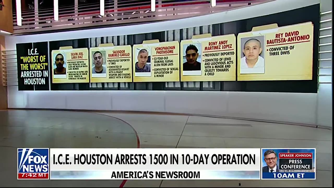 ICE arrested 1,500 illegal aliens in Houston last month.