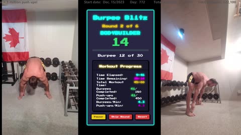 Everyday 450 push ups and 180 Burpees!