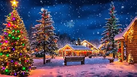 Cozy Country Christmas with Festive Music and Snowy Scenes for Relaxing