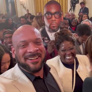 David J Harris Jr and the gang at the Black History Month celebration at the White House