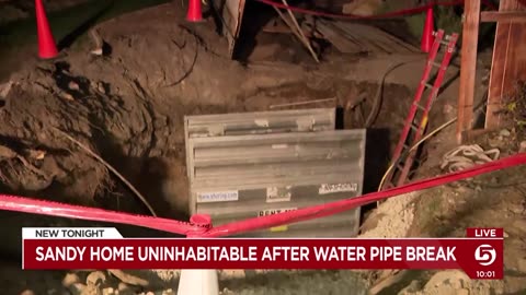 Sandy family displaced after water main break floods home