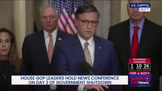 Speaker Johnson & Other House GOP Leaders on Day 2 of Gov't Shutdown