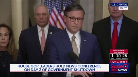 Speaker Johnson & Other House GOP Leaders on Day 2 of Gov't Shutdown 