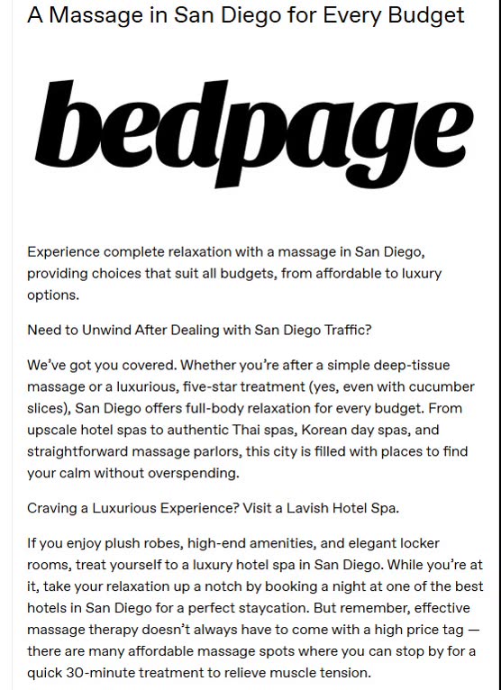 A Massage in San Diego for Every Budget