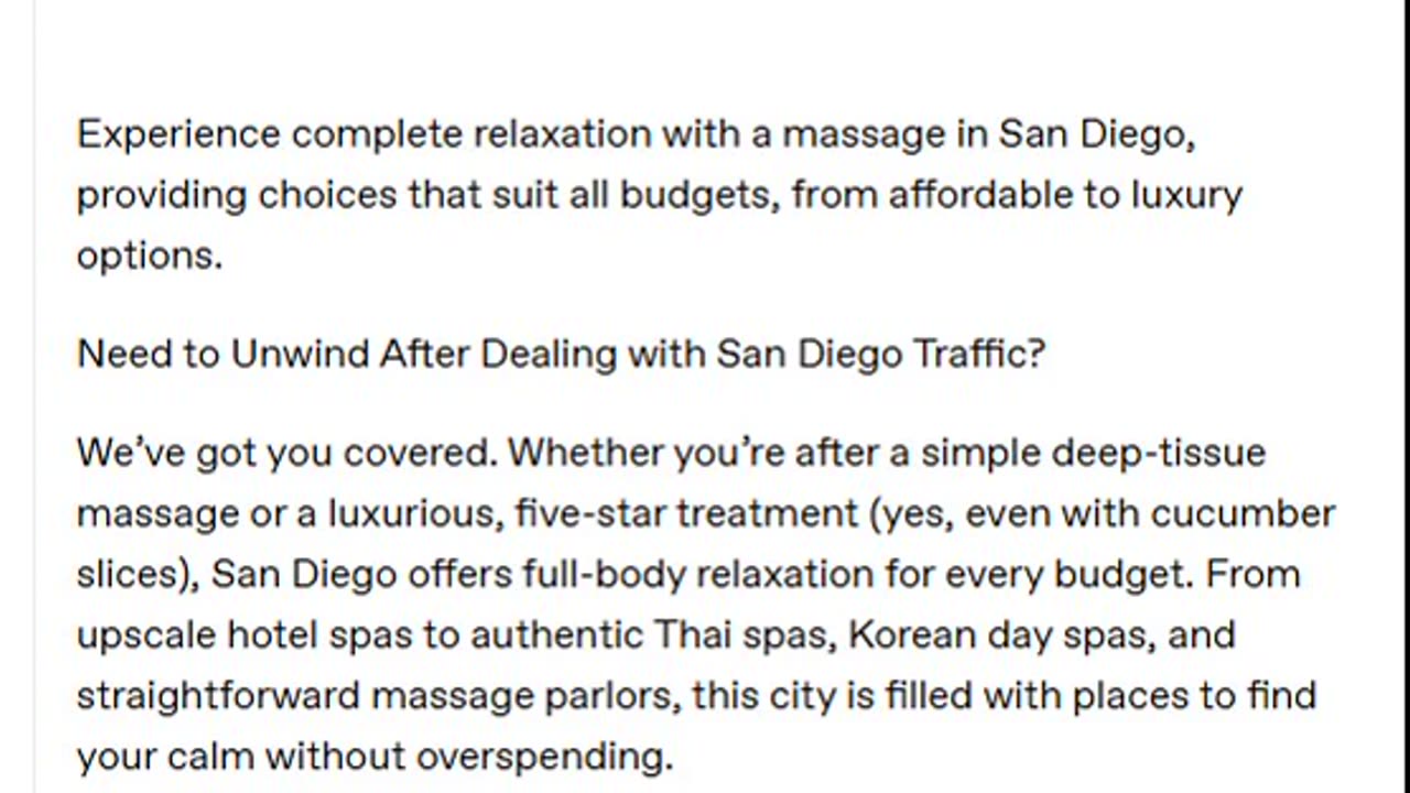 A Massage in San Diego for Every Budget