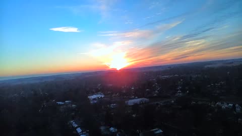 early mornig midwest town in the fall