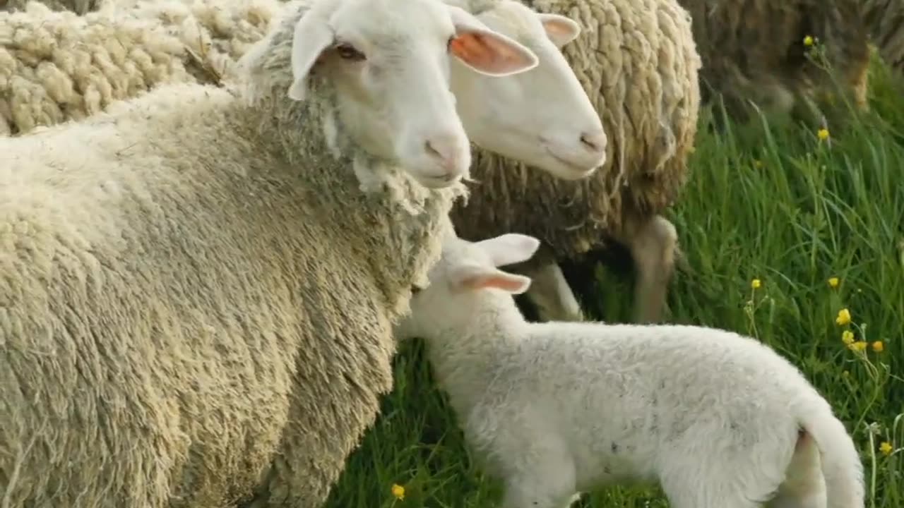 Sheep Walking at The Grass Field #sheep #animals