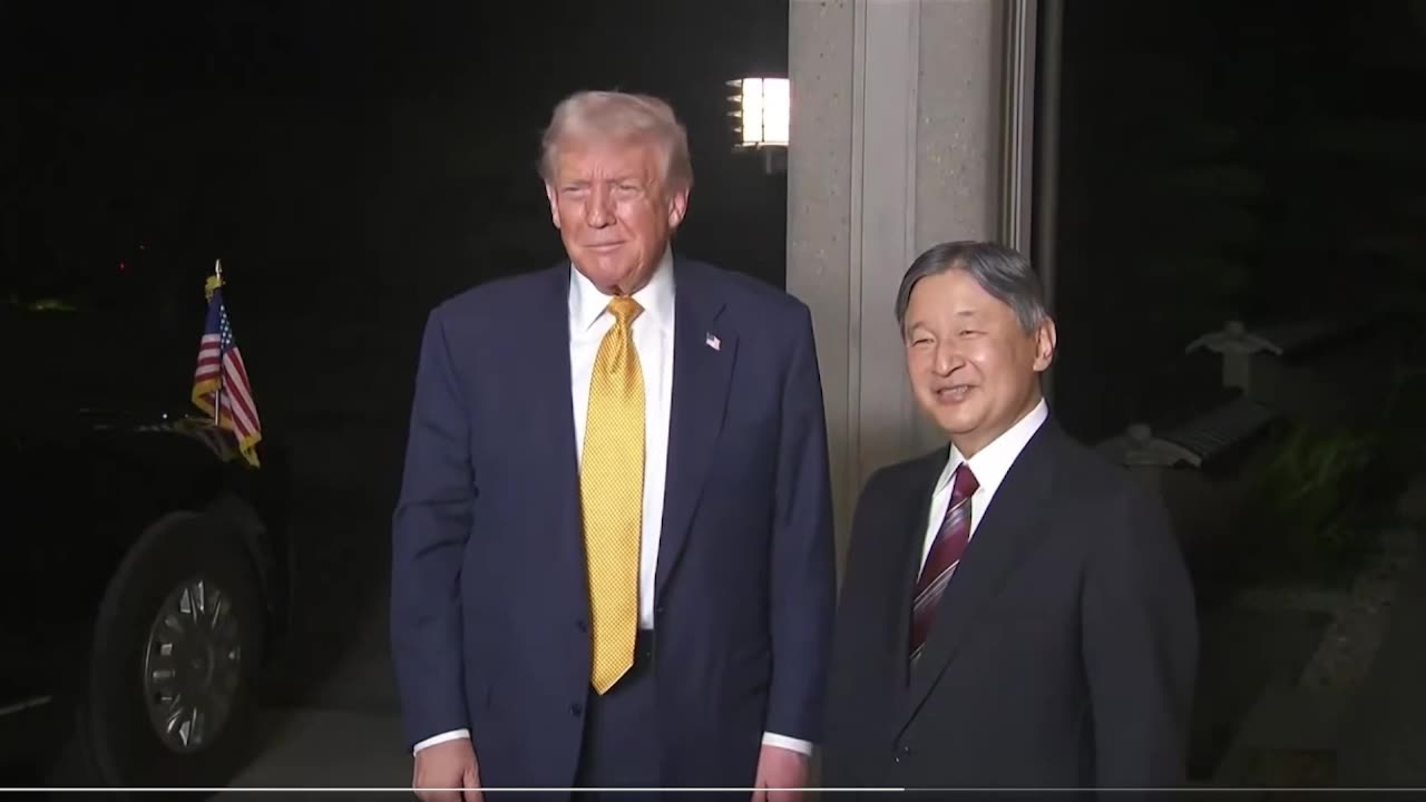 🚨 BREAKING: Tổng thống Trump vừa được Nháºt hoà ng Naruhito chà o đón tại Cung Ä‘iện Hoà ng gia Nháºt Bản