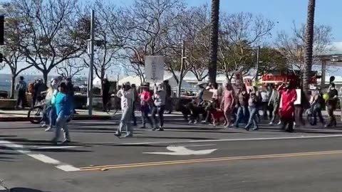 Anti Trump march going strong in San Diego today.