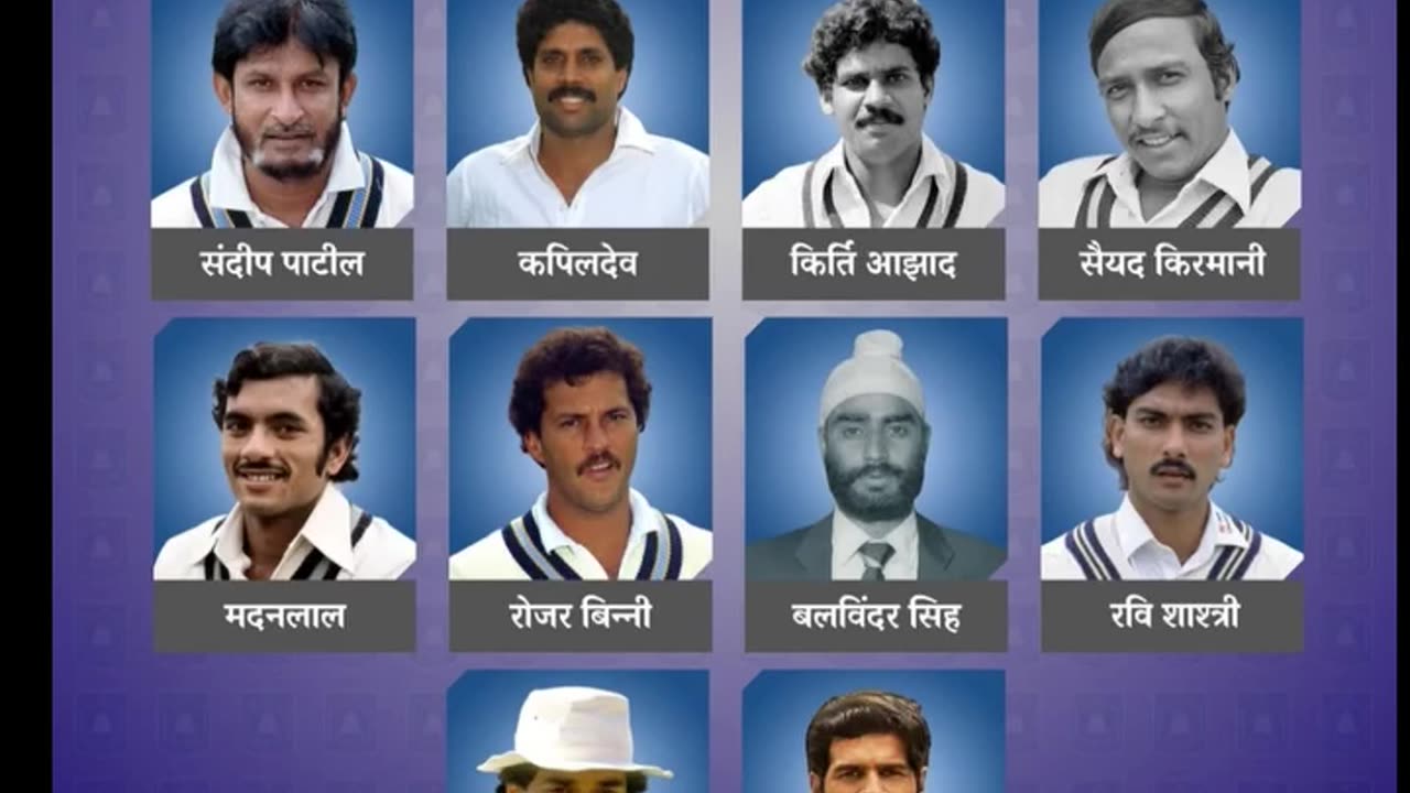 Indian Squad of World Cup 1983 winning Team