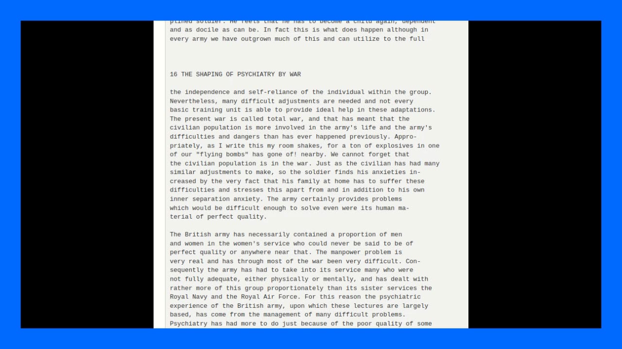 Psychiatry A Weapon Of War
