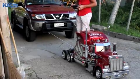 RC ¼ Scale Peterbuilt Semi Pulling a 4x4 SUV