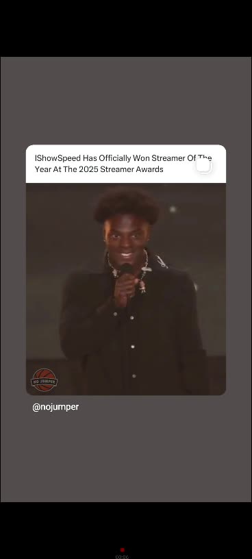 Ishowspeed won streamers awards streamers of the year 12/725