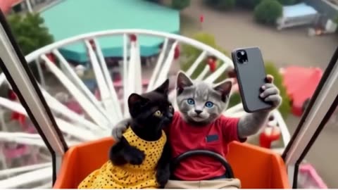 🎡Cats at the Amusement Park 🐾🎠 - Funny Cats Doing Human Things