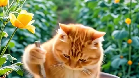 You love this cute kitten hardy working