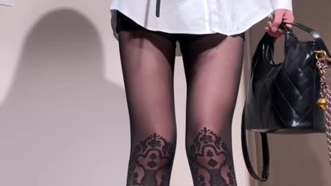 Vibrant Jet Black Stockings Bold Model Walk | Daily Beauty EP 804