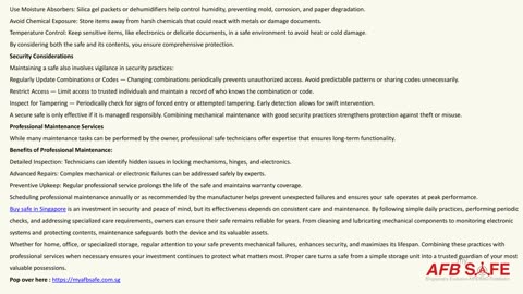 Maintaining Your Safe: Simple Tips to Ensure Longevity and Functionality — My AFB Safe