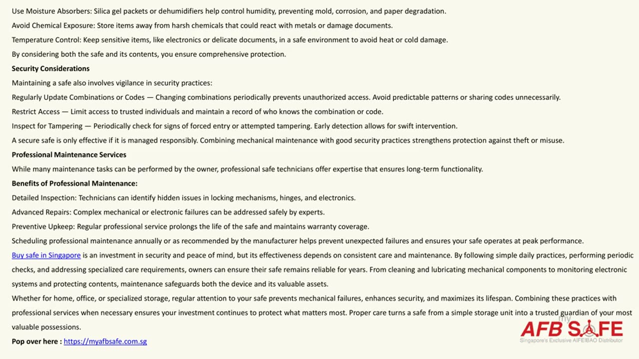 Maintaining Your Safe: Simple Tips to Ensure Longevity and Functionality — My AFB Safe