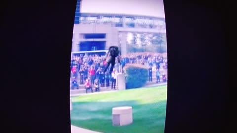 a guy with a jet pack trip out