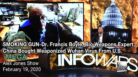 R.I.P. Truth Speaker Francis Boyle 🙏🏼 | NB: This broadcast was originally published in February 2020 | SMOKING GUN-Dr. Francis Boyle, Bio Weapons Expert; China Bought Weaponized Wuhan Virus From U.S. · February 19, 2020 The Alex Jones Show