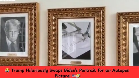 😂 Trump Hilariously Swaps Biden’s Portrait for an Autopen Picture! 🇺🇸🤣