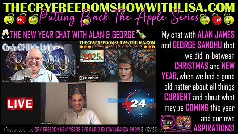 CRY FREEDOM CHRISTMAS CHAT with ALAN JAMES & GEORGE SANDHU on all things CURRENT, Dec 2024 🍾🥂