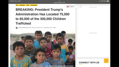 President Trump's Administration Has Located 75,000 to 80,000 of the 300,000 Children Trafficked