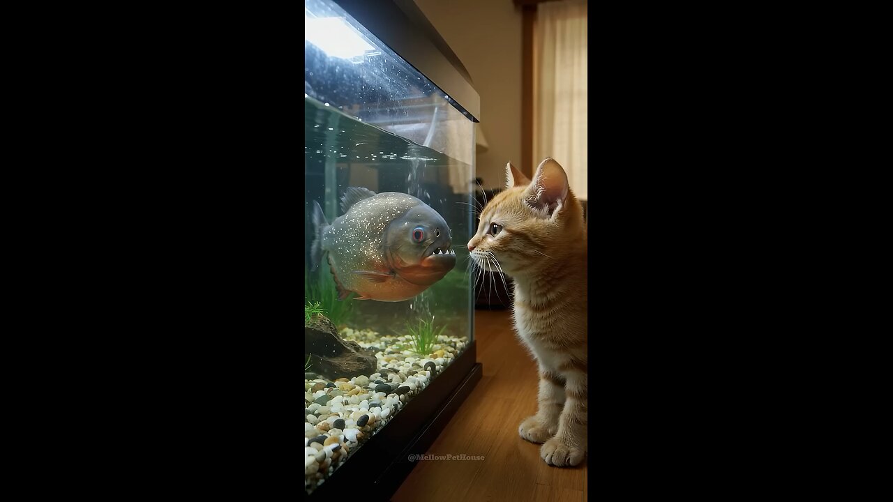 Shocking! The Kitten Can't Even Look at the Fish