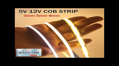 DC5V USB COB LED Strip 3mm 5mm 8mm Width 12V 320LEDs Flexible Review